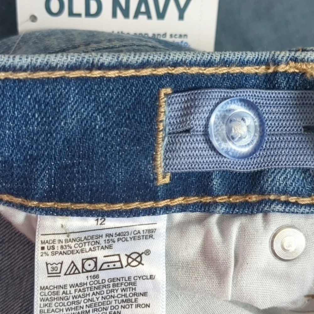 Old Navy Kids 360 Stretch Slim Built in Tough Blue Jeans size 12